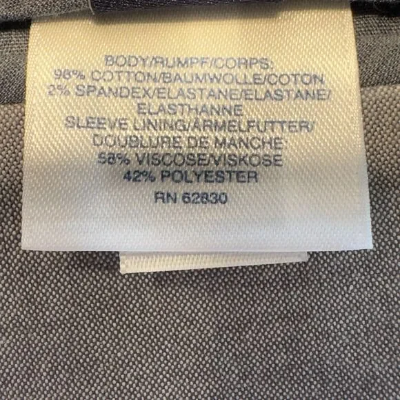 LANDS' END Mens 2 Piece Suit Blazer Jacket 42R Pant 34Wx31L Gray Stretch Cotton